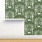 Damask Toile Cows Western Green White Rustic Custom Pre-pasted Wallpaper by Spoonflower Pre-Pasted Wallpaper 2FT Wide